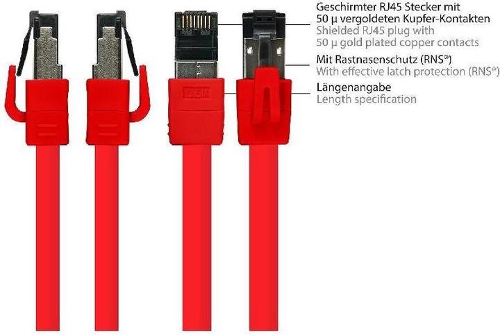 Produktbild Good Connections Alcasa 8080-075R Netzwerkkabel 7,5 m Cat8.1 S/FTP (S-STP) Rot (S/FTP, CAT8.1, 7.50 m)