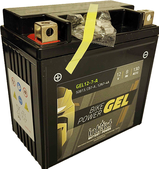 Actual product image Intact GEL12-7-A Bike-Power GEL 8Ah motorcycle battery (DIN 50813) 12N7-4A / YB7-A (12 V, 8 Ah, 130 A)