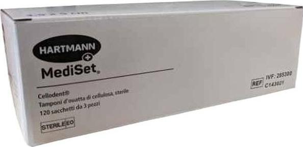 Actual product image Mediset Cellodent swabs 3.5x5cm st 120x3