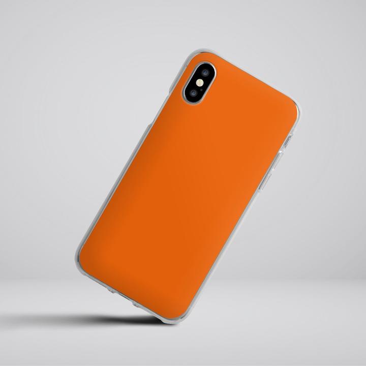 Produktbild DeinDesign Silikon Hülle für Apple iPhone X Handyhülle Case Smartphone Schutzhülle Farbe einfarbig orange (Apple iPhone X)