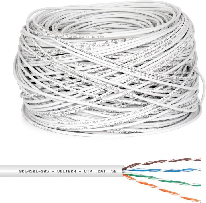 Vultech Cat. 5E UTP Ethernet Cable for High-Speed Networking 10/100/1000 Mbps (UTP, CAT5e, 305 m)