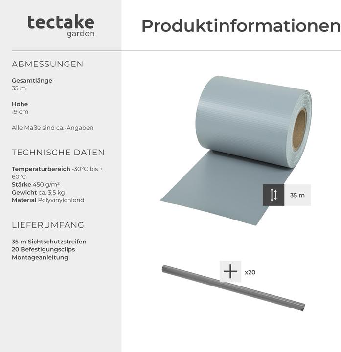 Produktbild tectake PVC Sichtschutzfolie