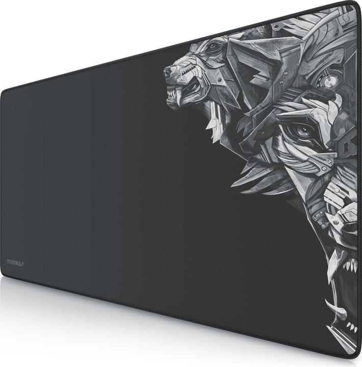 Produktbild Titanwolf Gaming-Mauspad XXL, glatter Stoff, Speed-Mausmatte 900 x 400mm, Wolfsmotiv auf der rechten Seite (Wide)
