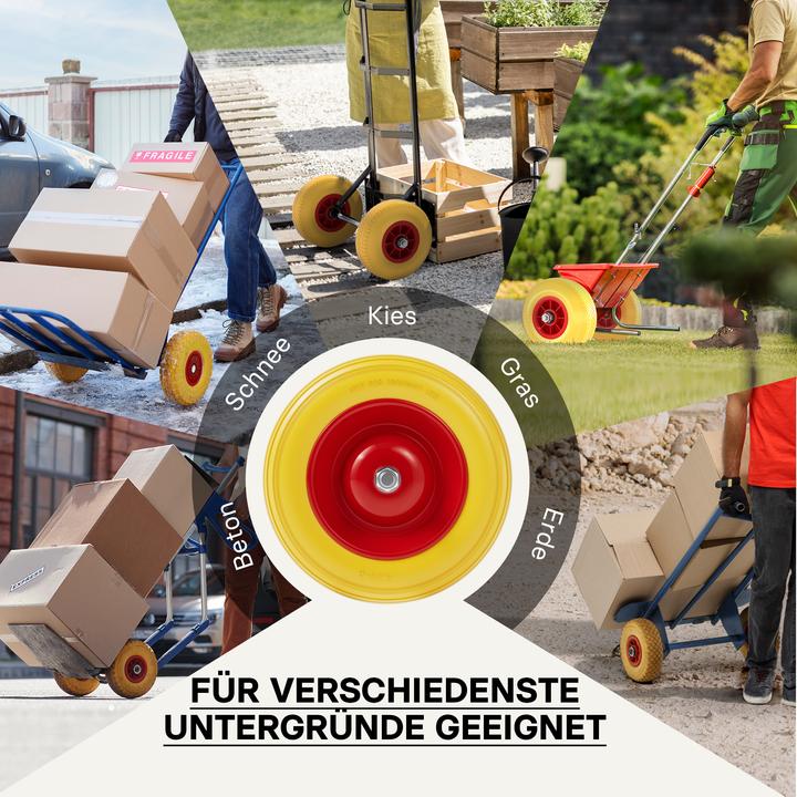 Produktbild Wiltec Schubkarren PU Rad 4.00-8 160kg Polyurethan Vollgummi Reifen pannensicher