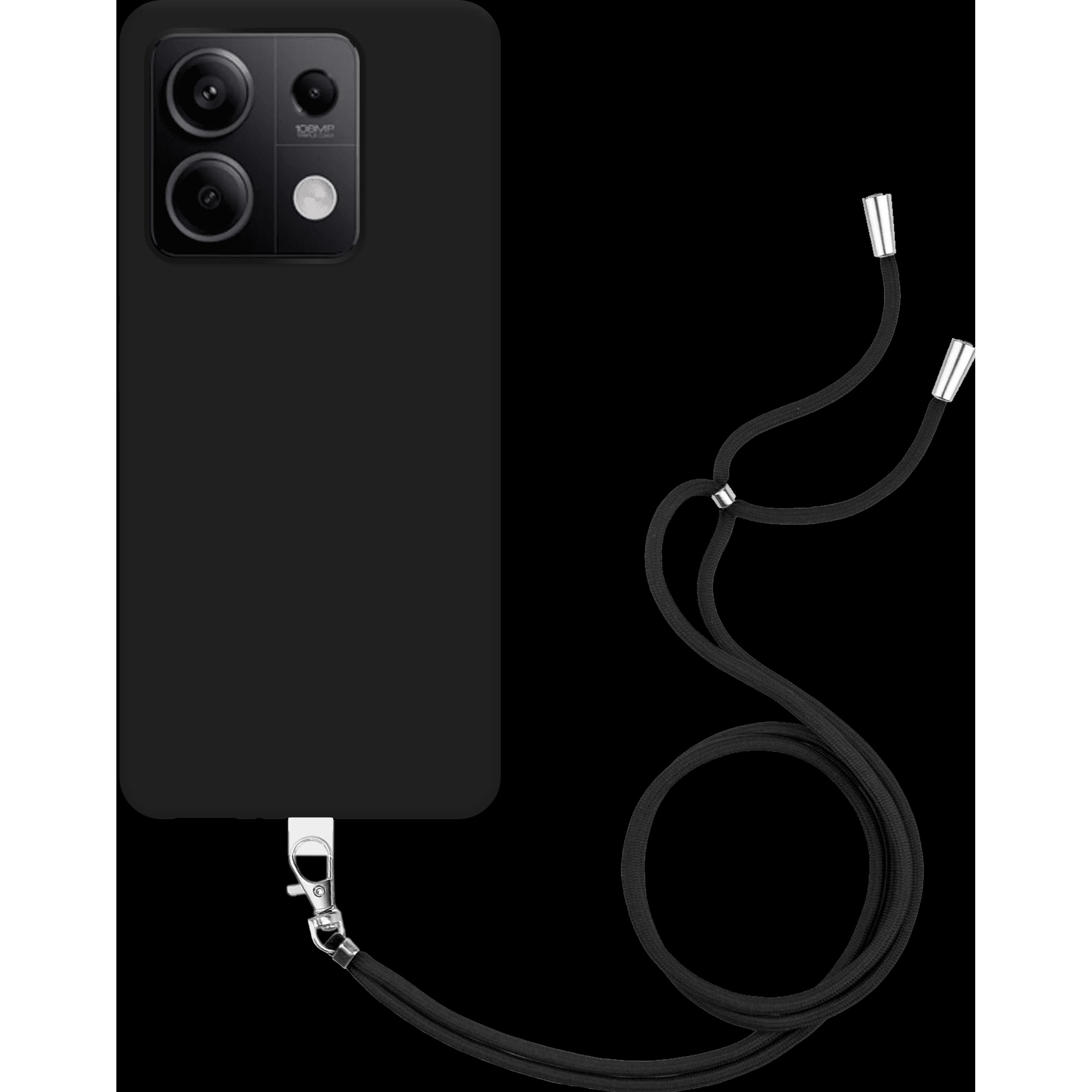 Cazy Handykette Hülle Kompatibel mit Xiaomi Redmi Note 13 5G - Silikon Handyhülle mit Band Necklace Hülle, Handykette, S...