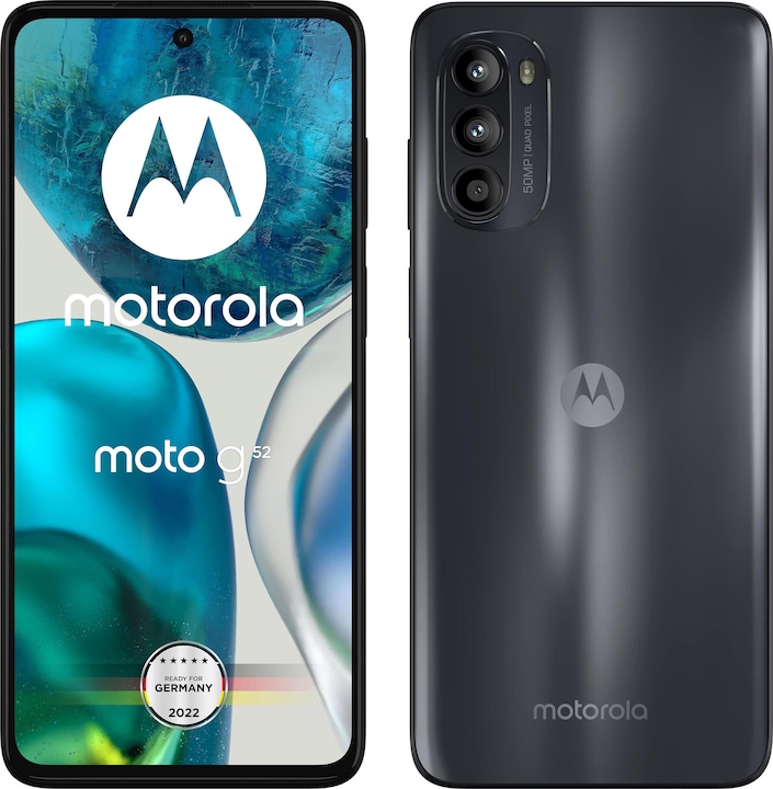 Motorola Moto G52 (128 GB, Charcoal grey, 6.60", Hybrid Dual SIM, 50 Mpx, 4G)