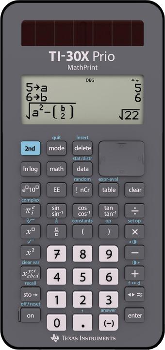 TI School calculator TI-30 X Prio Mathprint 30XPRIO/FC (Solar cells, Batteries)