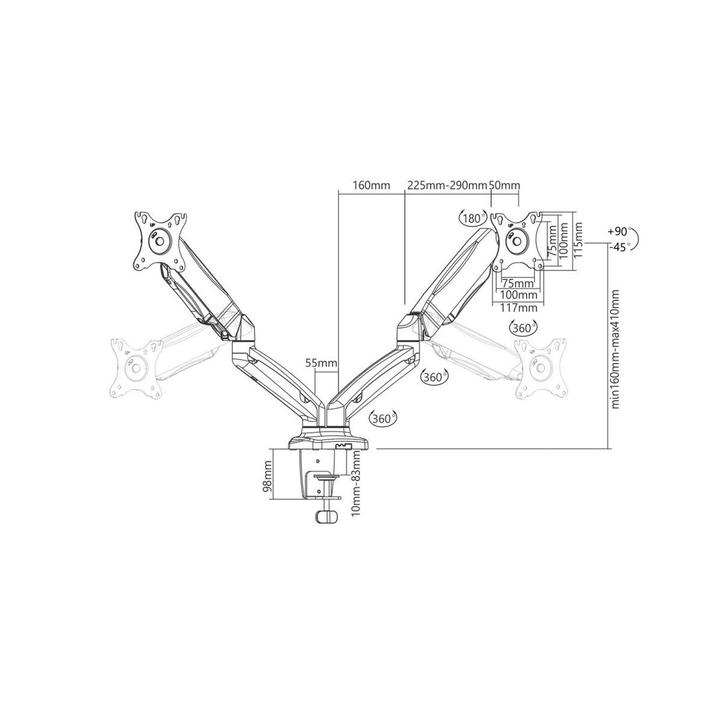 Produktbild Value Dual LCD Monitor Stand (Tisch, 27", 13 kg)