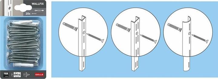 Dolle Wall rail 2-row H 995 mm silver
