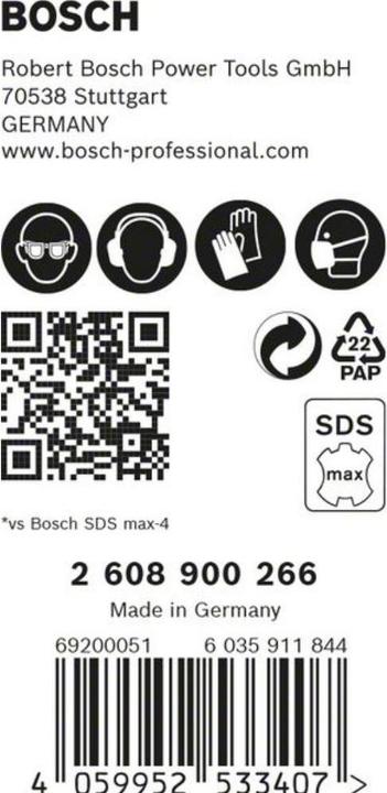 Actual product image Bosch Professional Zubehör EXPERT SDS max-8X hammer drill, 20 x 400 x 520 mm, 5 pieces (up to 20 millimetres)