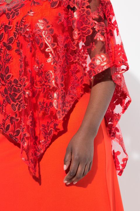 Produktbild Ulla Popken Kleid, Überwurf, Pailletten, V-Ausschnitt, 3/4-Arm (50, 52)