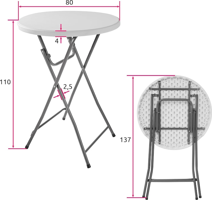 Actual product image tectake Bar table (Ø 80 x 110 cm)