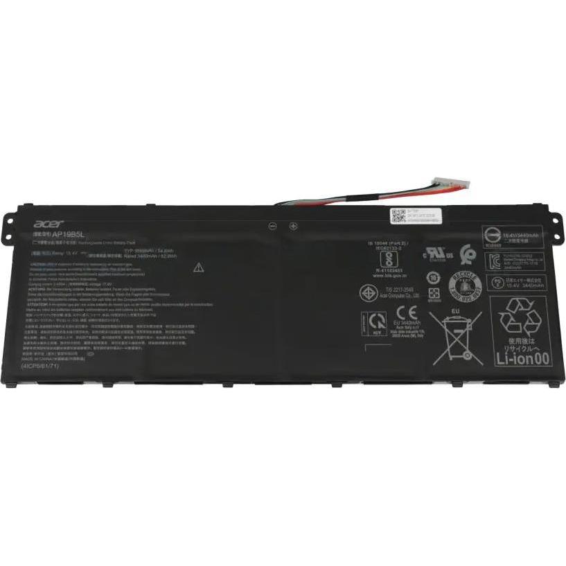 Acer Battery 55Wh, 3550mAh, 4S1P (4 Zellen, 3550 mAh), Notebook Akku