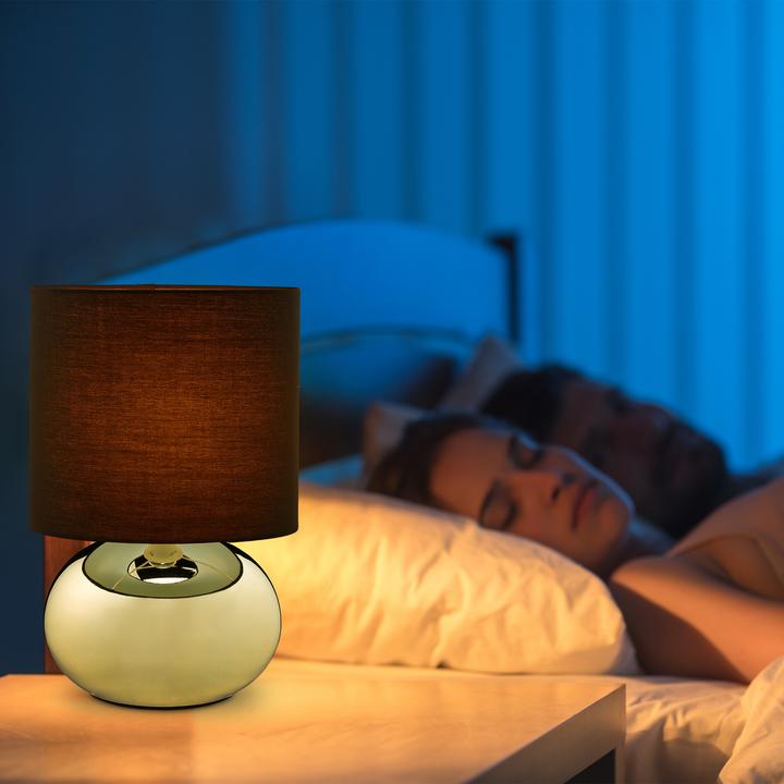 Produktbild Relaxdays Tischlampe Metall & Stoff (E14)