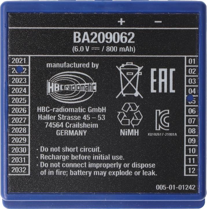 Actual product image HBC Radiomatic Original-Kranakku NiMH 6V 800mAh HBC FUB9NM (6 V, 800 mAh)