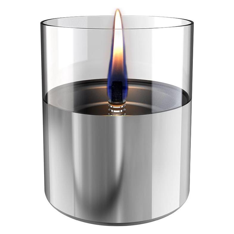 Tenderflame, Elektrische Haard + Bio-ethanol Haard, Tender Candle Lilly 10 Glas Aluminium