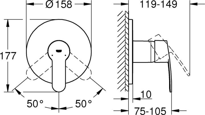 Actual product image Grohe Eurostyle Cosmopolitan single-lever shower mixer