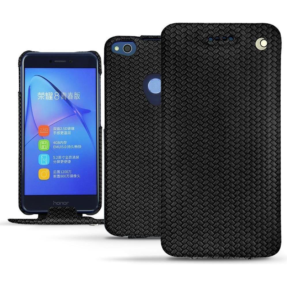 Noreve Lederschutzhülle vertikal (Huawei P8 Lite (2017)), Smartphone Hülle, Schwarz