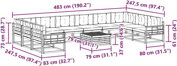 Produktbild vidaXL Outdoor-Sofa