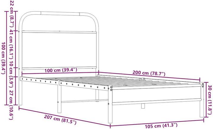 Produktbild vidaXL Bettgestell (100 x 200 cm)