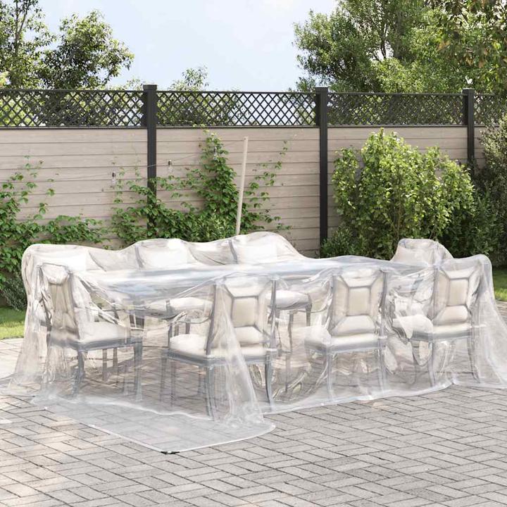 Actual product image VidaXL Transparent tarpaulin with eyelets 4x5 m polyethylene transparent tarpaulin (400 x 500 cm)