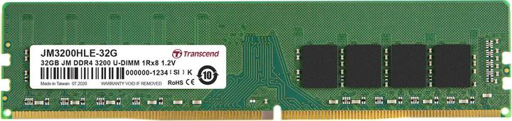 Actual product image Transcend DDR4 LONG DIMM, 2Rx8 (1 x 32GB, 3200 MHz, DDR4-RAM, DIMM)