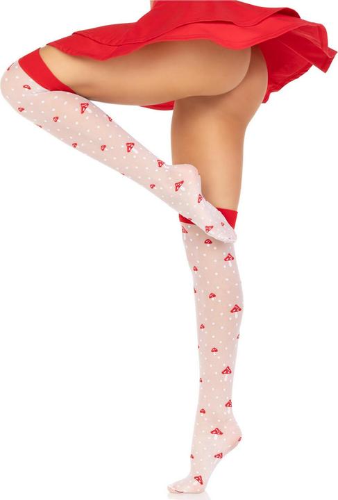 Actual product image Leg Avenue Mushroom High Socks Red/White (One size)