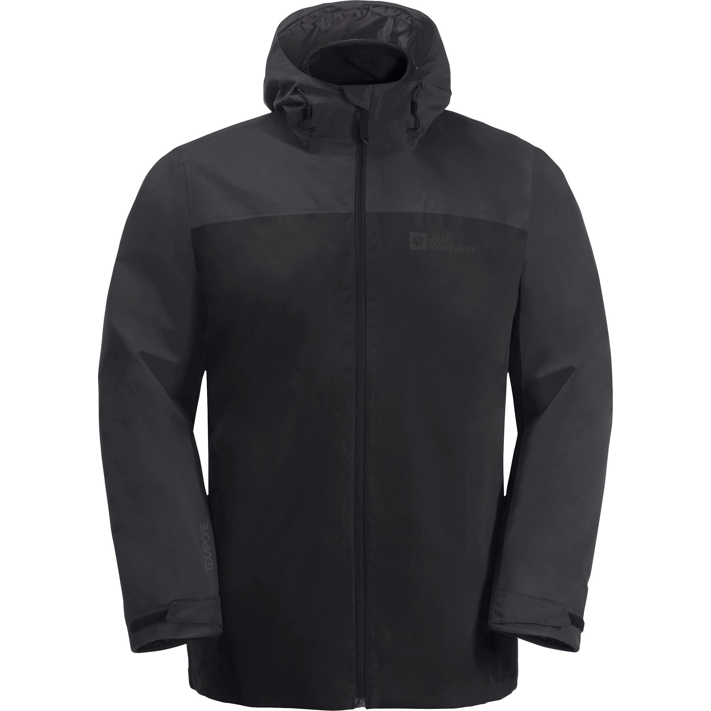 Jack Wolfskin, Herren, Jacke, Taubenberg 3In1 Jkt M (XL), Schwarz, XL