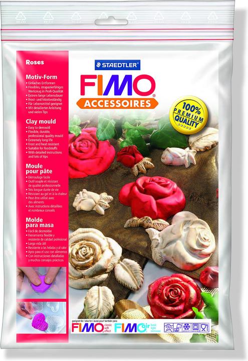Immagine prodotto Fimo 8742 Motif Shape Polybag, "Roses", 7 motivi, dimensioni del motivo: 7 x 7 cm