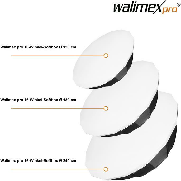 Actual product image Walimex 16-angle softbox Ø240cm pro&K (Soft boxes, 240 cm)