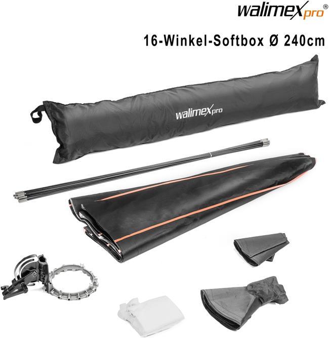 Actual product image Walimex 16-angle softbox Ø240cm pro&K (Soft boxes, 240 cm)
