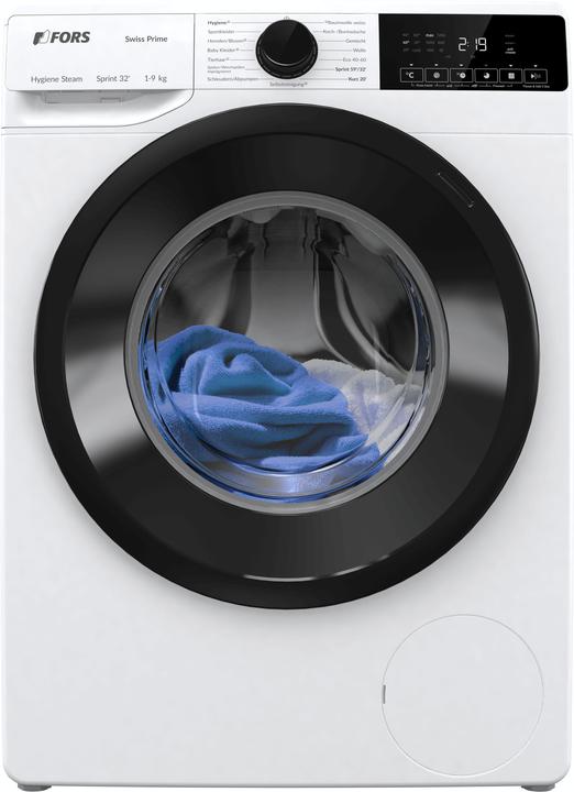 Fors Lave-linge SWISS PRIME, blanc avec porte noire WA 940 ASD Blanc (9 kg, Gauche)