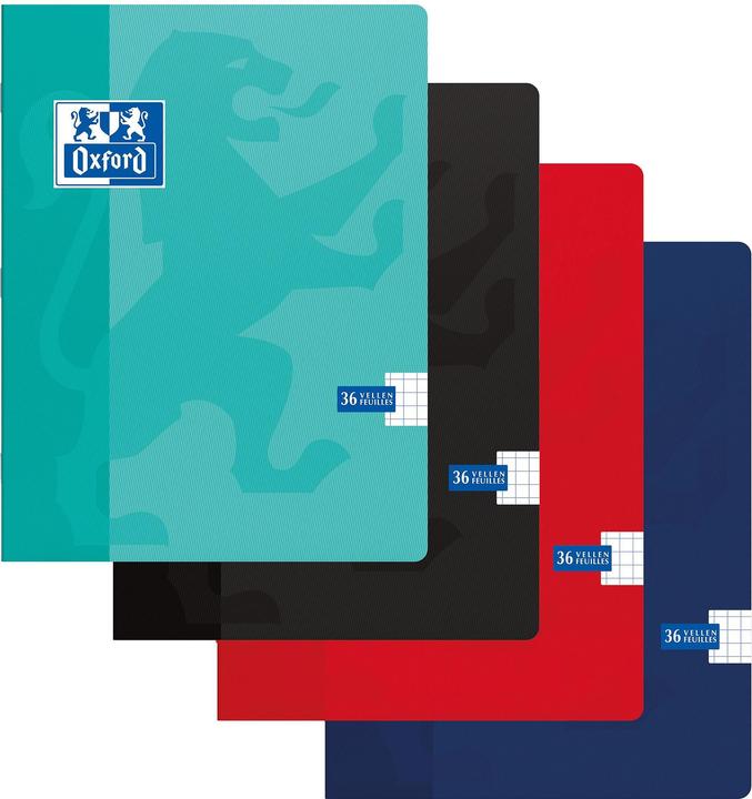 Image du produit Oxford Cahier d'école (A5, Quadrillé, Couverture rigide)