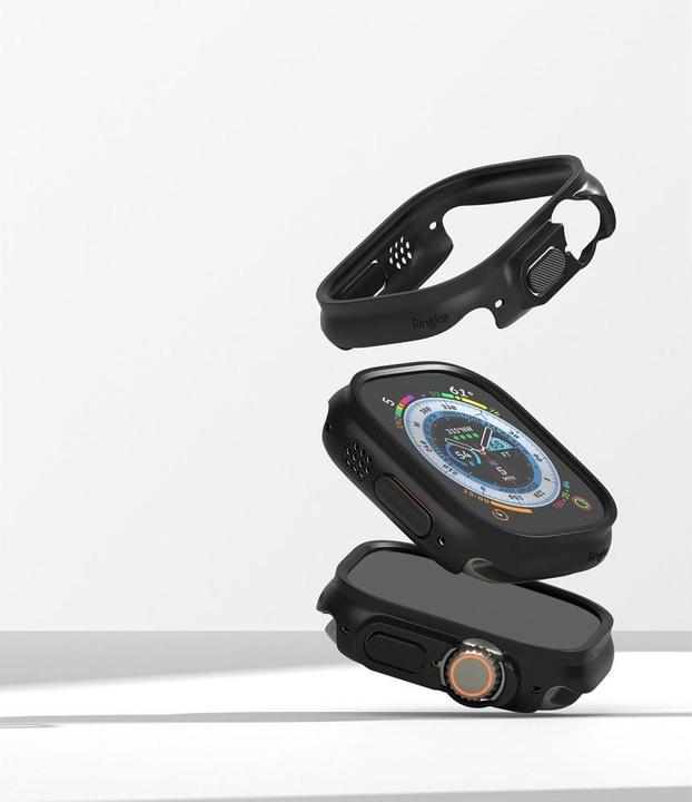 Produktbild Ringke Apple Smart Watch Bildschirmrahmen, Klar und Schwarz, 49 mm, 2 Stk.