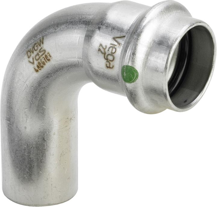 Actual product image Viega Sanpress Inox bend 90° 22 stainless steel/shiny, 435721 (Press connection)