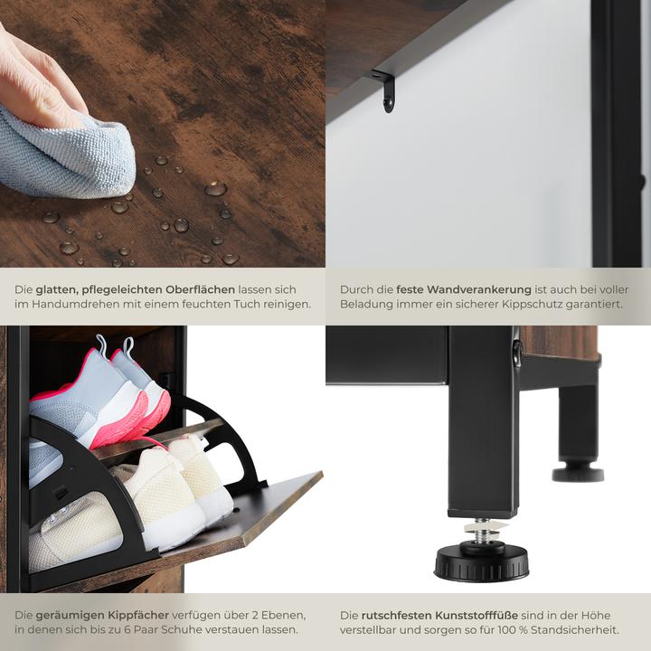 Produktbild tectake Schuhregal (32 x 61 x 130 cm)