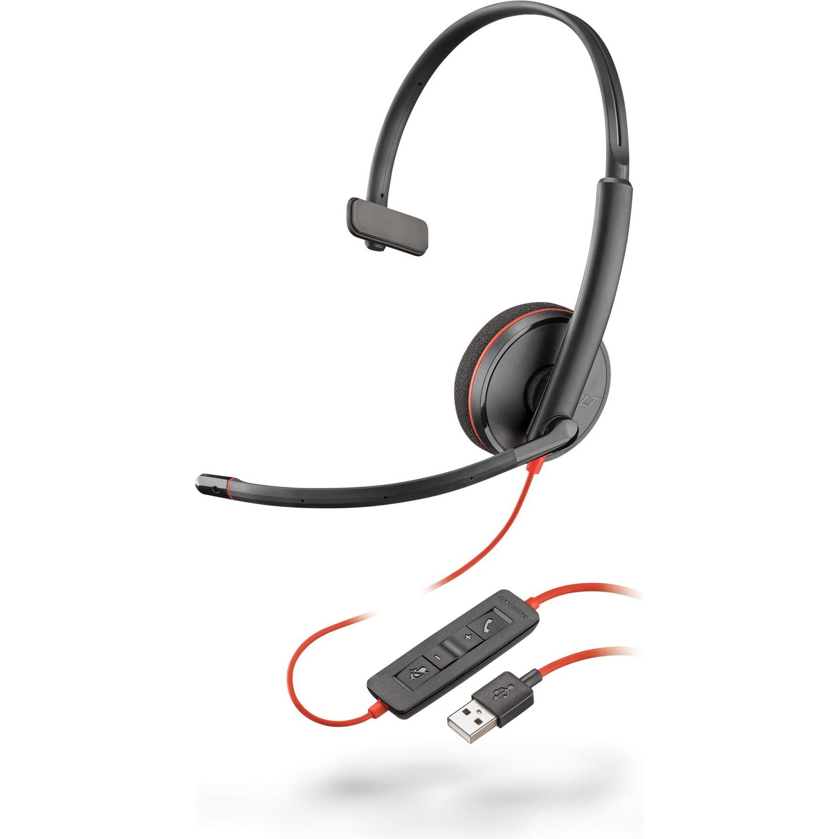 Poly Blackwire 3210 (Kabelgebunden, USB-A), Office Headset, Schwarz