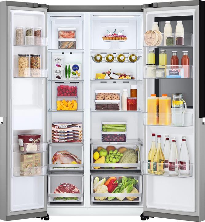 Produktbild LG InstaView GSVV80PYLL Kühlschrank Side-by-Side Freistehend 655 (655 l)