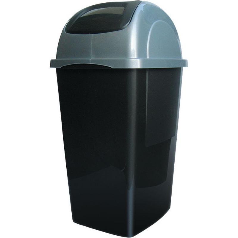 Edi Baur Abfalleimer, Pattumiera, Grigio, Nero