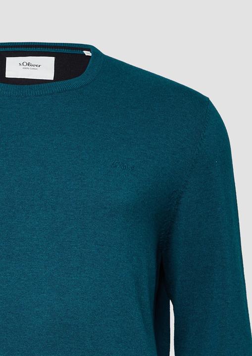 Produktbild s.Oliver Strickpullover Baumwollpullover mit Logo-Stickerei (3XL)