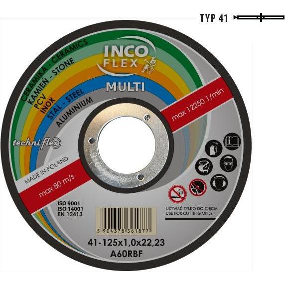 Incoflex, Sägeblatt, TARCZA UNIWERSALNA METAL / PCV / BETON 125 x 1,6mm MULTI
