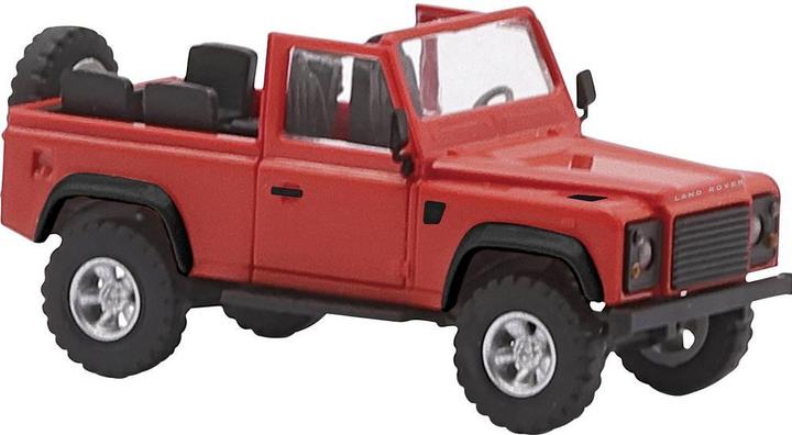 Busch 54390 H0 PKW Modell Land Rover Defender 90 offen, Rot
