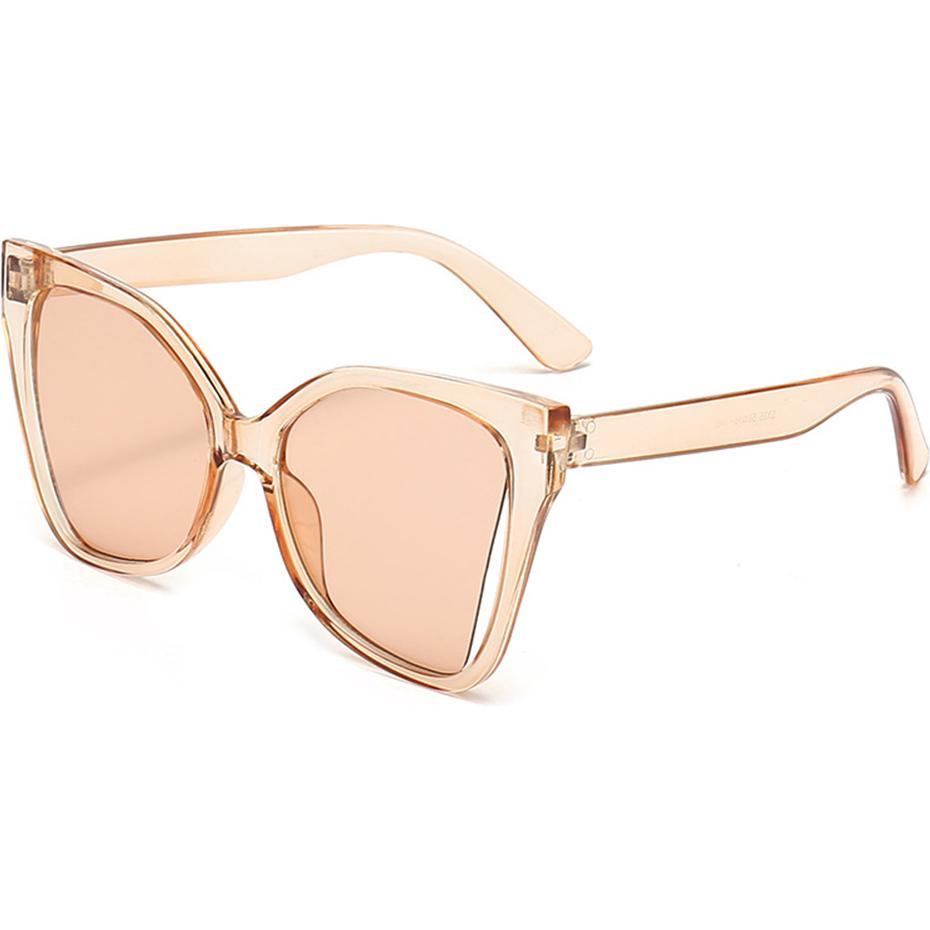 Techsuit, Occhiali da sole, - Sunglasses (5335) - for Women with PC Frame and Lens, Butterfly Shape - Pink / Champagne