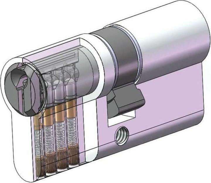 Actual product image Yale Doppelzylinder, Serie 500 plus, 3 Schlüssel, Länge 30/30, Nickel satiniert (Profile cylinder)