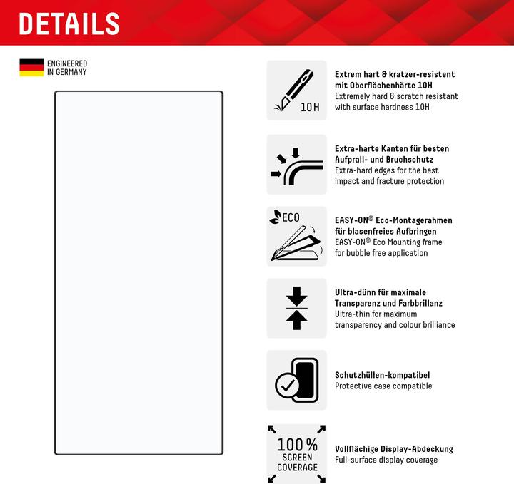 Produktbild Displex Real Glass, Full Cover Panzerglas (1 Stück, Samsung Galaxy S24 Ultra)