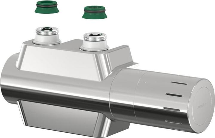 Actual product image Flamco VARIODESIGN valve fitting, chrome-plated, with thermostatic head and orifice plate