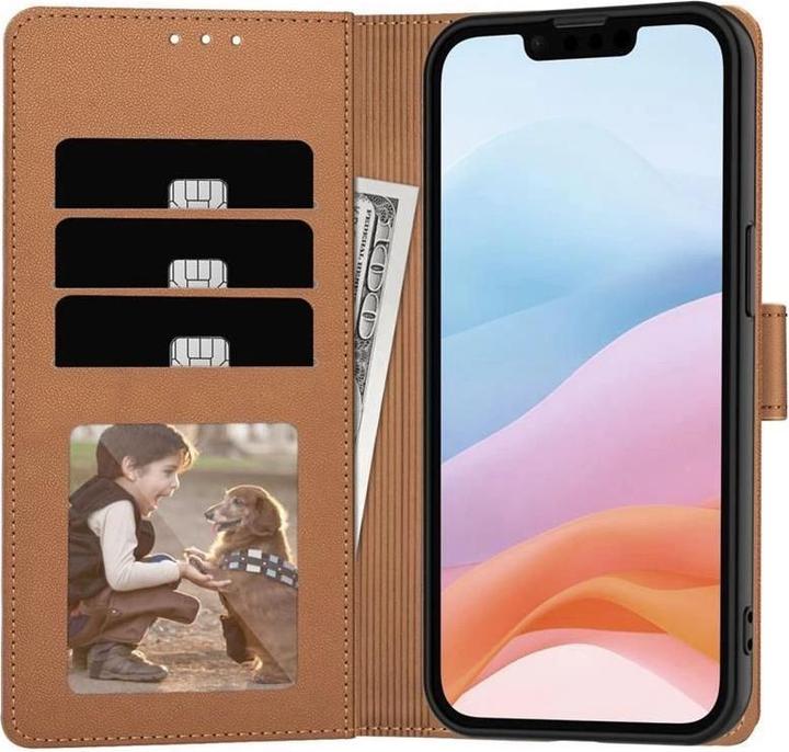 Actual product image Tech-Protect Wallet Case for iPhone 16e - Brown (Apple iPhone 16e, Apple iPhone 17e)