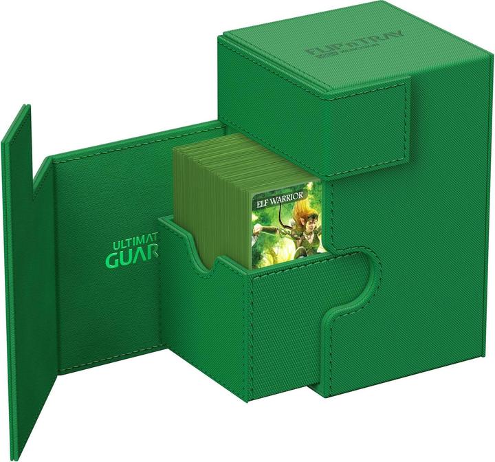 Actual product image Ultimate Guard Card Box Flip'n'Tray XenoSkin Monocolor 100+ Green
