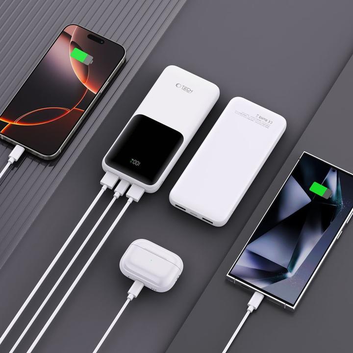 Actual product image Tech-Protect Powerbank PB01 10000mAh 22.5W - white (10000 mAh)