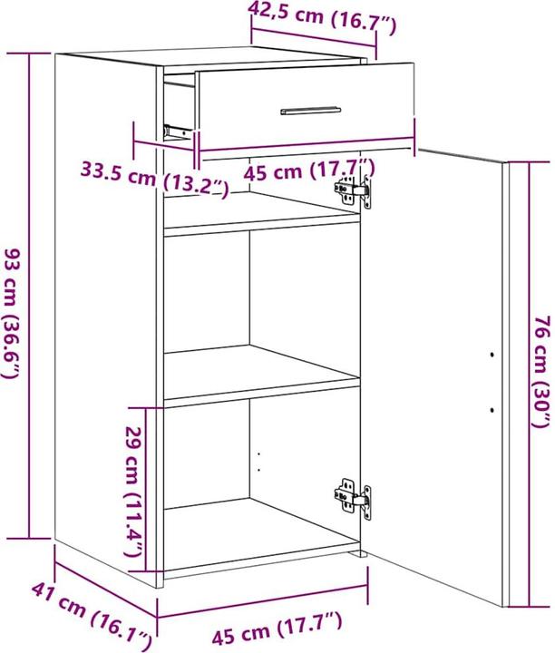 Image du produit vidaXL Sideboard (45 x 42.50 x 93 cm)